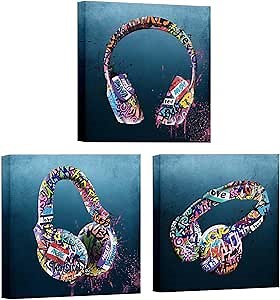 Music Wall Decor Graffiti Music Canvas Art Framed Decoration For Home Walls