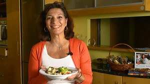Diane Kochilas' recipe for orzo pilaf is a vegetarian’s dream, packed with healthful vegetables and halloumi cheese, for a special twist. Recipe @ bit.ly/3sKTXSy | Create TV