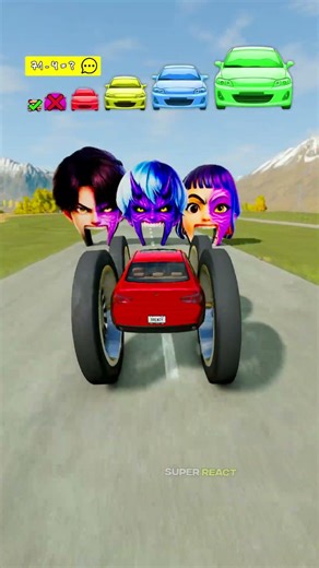 Big & Small Cars vs Jinu Half X Baby Demon X Zoey Half #beamngdrive #kpop