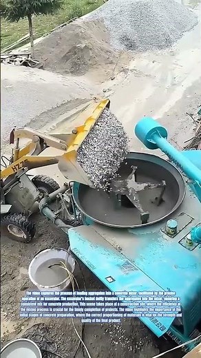 Pouring Aggregate into a Mixer Using an Excavator