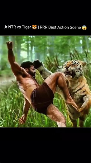 Jr NTR vs Tiger 🐯 | RRR Best Action Scene 😱🔥#RRR #JrNTR #TigerFight