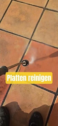 Terrassenplatten reinigen: Der beste Vorher-Nachher-Effekt! 🌊☀️ #hochdruckreiniger #gartenbau