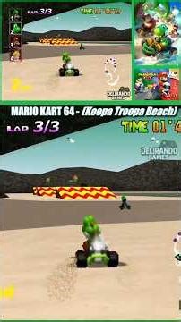 Mario Kart 64 – Koopa Troopa Beach com Yoshi 🏖️🐢 | Gameplay #Shorts