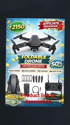 Harshiv E88 Pro 4K HD Foldable Mini Drone with Camera | Dual Camera | Easy to Fly Portable Dronewith