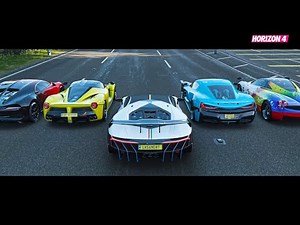 Forza Horizon 4 - Top 9 Fastest Speed Hypercars Drag Race