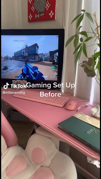 Gaming Set Up Before & After! Still need to get a few more things but its coming along great. #beforeandafter #gamingsetup #streamdeck #girlgamer #pcgamer #codwarzone #callofduty #warzone2