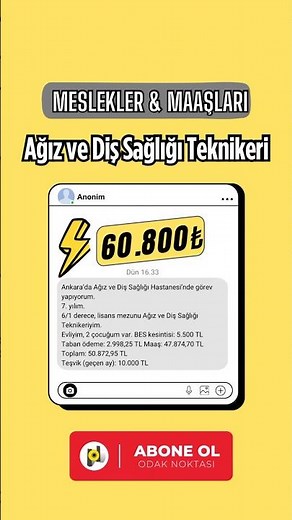 Meslekler ve Maaşları: Ağız ve Diş Sağlığı Teknikeri #maaş #ağızvedişsağlığı #shorts