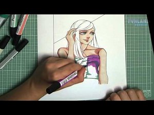Colorisation aux promarkers: La couleur d'ombrage avant la couleur de fond (Partie 2)