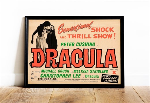Vintage Gothic Horror Poster – Retro Vampire Movie Print - Etsy