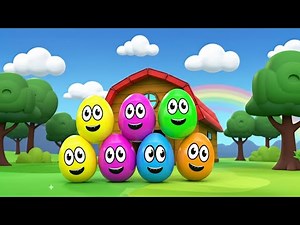 Colorful Eggs on the Farm | Learning Colors & Numbers Song for Kids