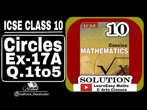 ICSE class 10 Circles Ex 17A | Concise mathematics for class 10 | Selina publication solution