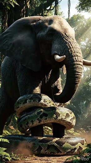 Anaconda vs Elephant | Giant Battle for Survival in the Wild” #wildlife #elephant #python #anaconda