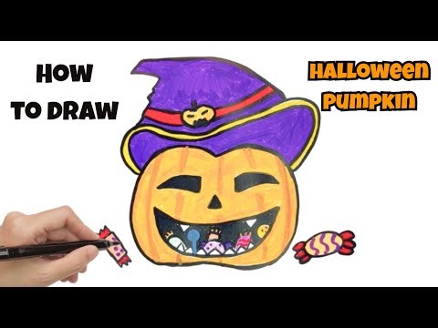 Cute Pumpkin Drawing for Halloween 🎃| Easy Candy-Filled Pumpkin Art