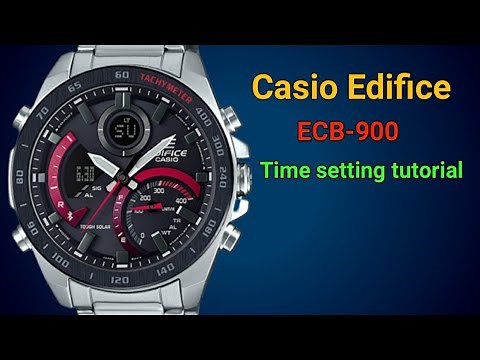 Casio Edifice ECB-900 (5582) Time setting tutorial. TrendWatchLab.