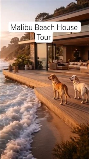 Malibu Beach House Tour 🌊🏡 Glass Walls, Fire Nights (Labrador Couple Cameo!)