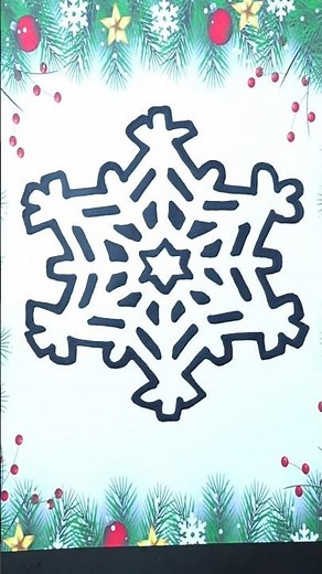 How to Draw a Christmas Snowflake ❄️Easy Step-by-Step Drawing Tutorial