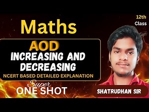 Application of Derivatives One Shot Maths | Increasing & Decreasing Functions Class 12|Exercise 6.2