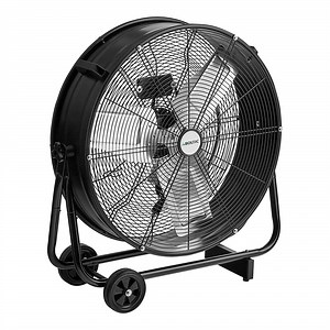 Boltic 24" Black Powder-Coat 3-Speed 360-Degree Tilt Portable Industrial Drum Fan - 8,750 CFM, 120V, 1 Phase, 1/3 hp