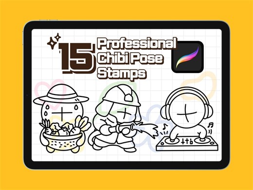15 Chibi Job Pose Procreate Stamps Anime Career Base, Astronaut, Baker, Ballerina, Firefighter Digital Drawing Reference, Commercial Use - Etsy