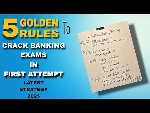 5 Golden Rules To Crack Banking Exam In First Attempt (Latest Strategy 2025) || IBPS PO || SBI PO ||