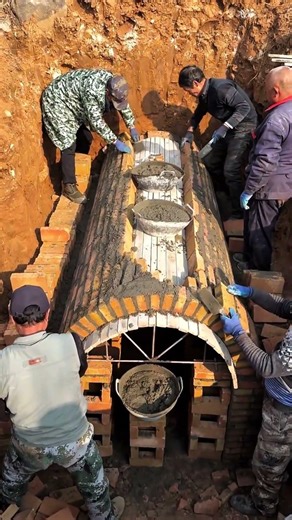Ancient Engineering: Building a Perfect Underground Brick Arch! #shorts