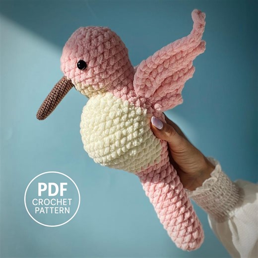 Realistic Hummingbird Crochet Pattern. Plush Stuffed Animal PDF. Large Amigurumi Toy - Etsy