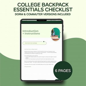 College Backpack Essentials Checklist – Dorm & Commuter Packing List PDF - Etsy Canada