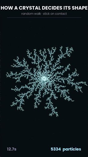 Random walks build a perfect snowflake shape