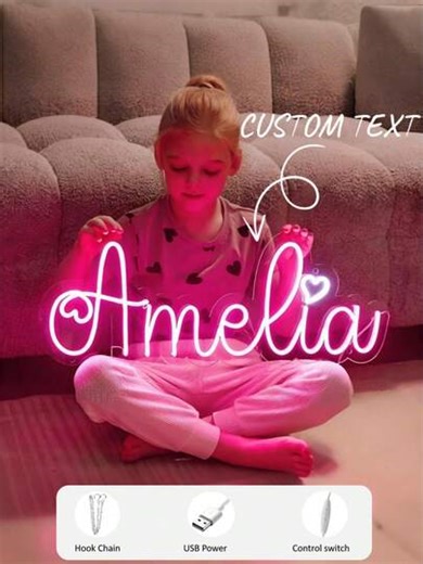 Letrero de neón LED personalizado para decoración de habitación, letrero de neón personalizado para boda, regalo del Día de San Valentín, letrero de neón para festivales, decoración del hogar, telón de fondo para bodas con alimentación USB, decoración romántica del hogar, perfecta para decoración de pared, Navidad, Halloween, fiestas, Acción de Gracias, bar, dormitorio, mujeres, bodas, cumpleaños, sala de juegos y talla grande - Fácil de limpiar, Urban Gala, decoración de moda, amor eterno | SHE