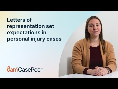 Letters of representation set expectations in personal injury cases