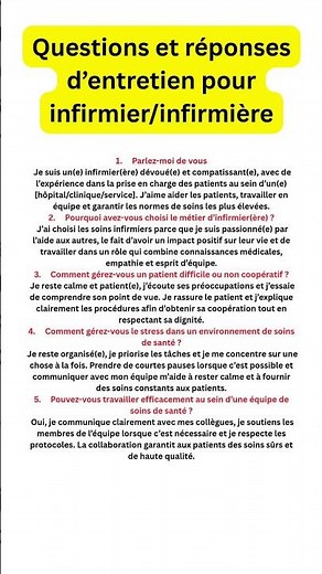 Questions et réponses d’entretien pour infirmier/infirmière