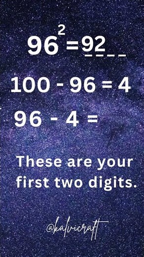 Square ANY Number near 100 in 5 Seconds without a Calculator! | Kalvicraft Math Tricks