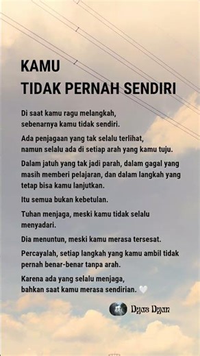 KAMU TIDAK PERNAH SENDIRI #reels #quotes #motivasi #motivation
