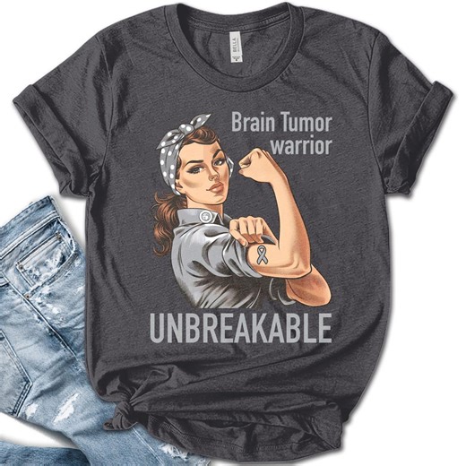 Brain Tumor Awareness Shirt, Brain Tumor Warrior Unbreakable Tshirt Gift, Support Shirts, Fighter Tee, Fight Gifts SKVB55 - Etsy
