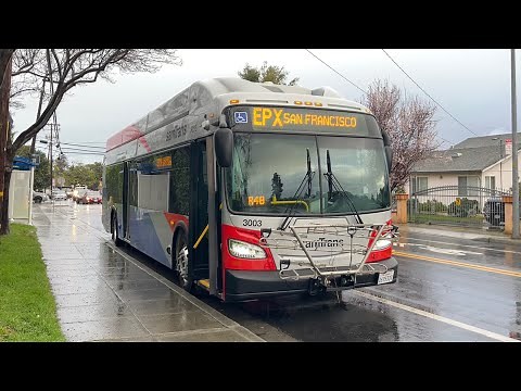 ⁴ᴷ⁶⁰ (FULL ROUTE) SamTrans New Flyer XHE40 #3003 on Route EPX - to San Bruno BART