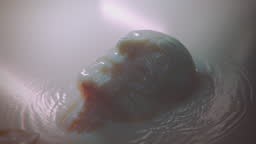 Android or alien body emerging from liquid. Science fiction scene....