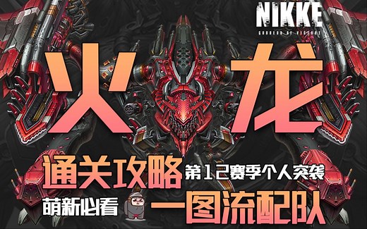 【NIKKE】第12赛季个人突袭【火龙】机制讲解+一图流配队攻略！_游戏热门视频