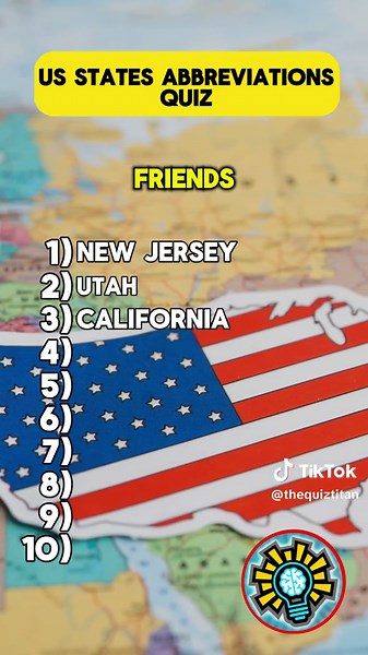 Guess the States from Postal Abbreviations Quiz