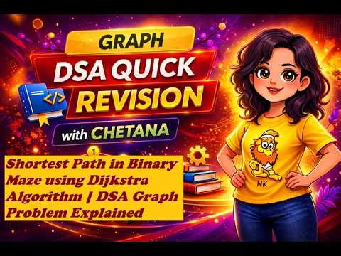 G-26 Shortest Path in Binary Maze using Dijkstra Algorithm | DSA Graph Problem Explained