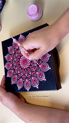 Dot mandala canvas step by step tutorial #dotart #art #mandala #satisfying #diy #tutorial