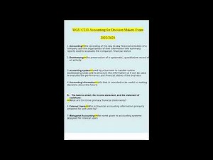WGU C213 ACCOUNTING FOR DECISION MAKERS EXAM QUESTIONS AND ANSWERS 2024/2025 VERIFIED ANSWERS