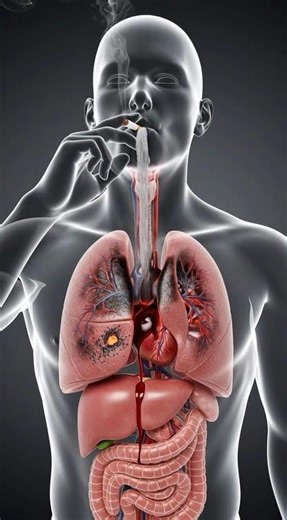Cigarette Smoking impact on Lungs 3D Human Anatomy Animation