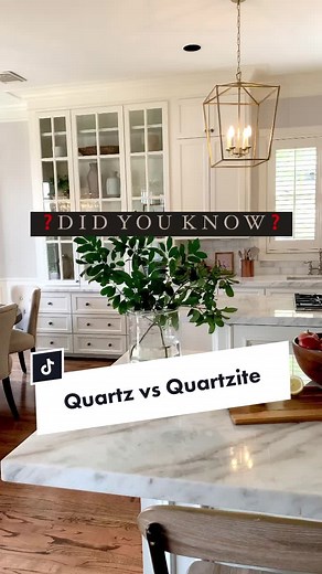 ✨It’s easy to see why people would get quartz and quartzite confused! ✨ See below for a quick summary! 🔸*While quartz itself is a natural stone, quartz countertops are usually referring to an engineered quartz slab. Engineered quartz mixes natural quartz with polymer resin and other products to form a slab. The color/stone pattern will be added to the slab. 🔸Quartzite is a naturally occurring stone, and the countertops are produced after slabs of the stone are mined. It will have varying color
