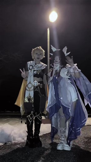 Aether and Columbina Cosplay Duo Love