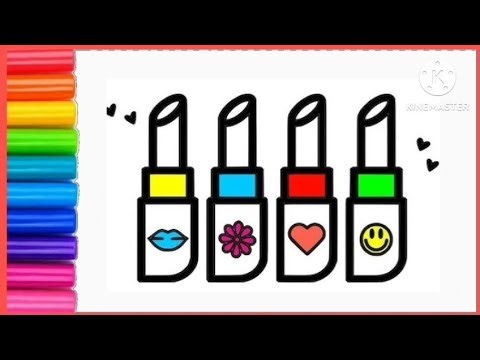 Easy Lipstick Drawing | Simple Step byStep Art for Beginners