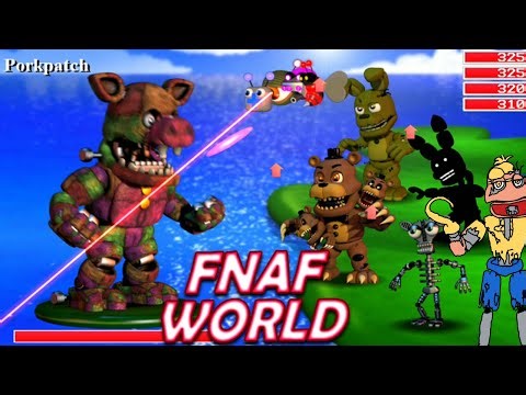 Fnaf world Fighting Bubba and Porkpatch