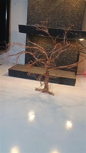 DIY Copper Wire Tree 🌳 | Handmade Artistic Tree with Lights ✨ #shorts
