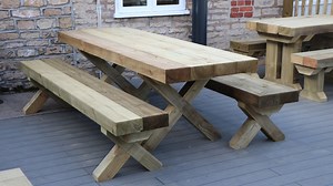 Beautifully Handcrafted Wooden Sleeper Garden Furniture - Options Available to Suit From 4 to 22  Guests - Etsy UK