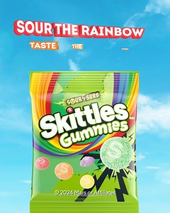 Sour crystals collide with chewy, gummy, fruity flavors for a taste explosion. | Skittles