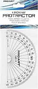 Amazon.com: Pro Art Protractor, 180 Degree 4-inch, Clear : Office Products